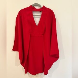 Trina Turk Inferno Red Cape Mini Dress